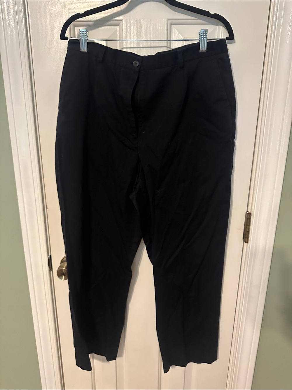 Lands' End Men's Black Dress Pants — Straight Front